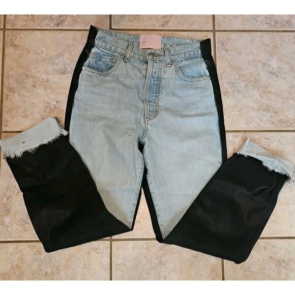 Revice Jeans Womens 28 Blue Black Ex Boyfriend Two Tone Denim Adult - Picture 2 of 8